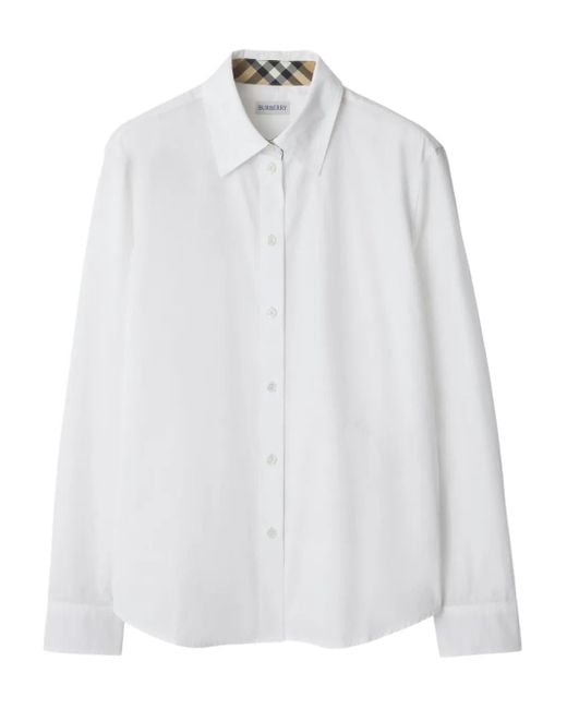 Burberry Cotton Omzoomd Shirt in het White