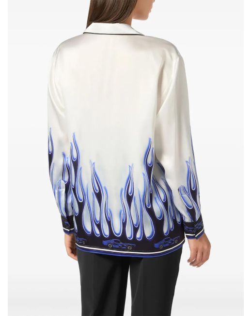 Philipp Plein Blue Flame Shirt