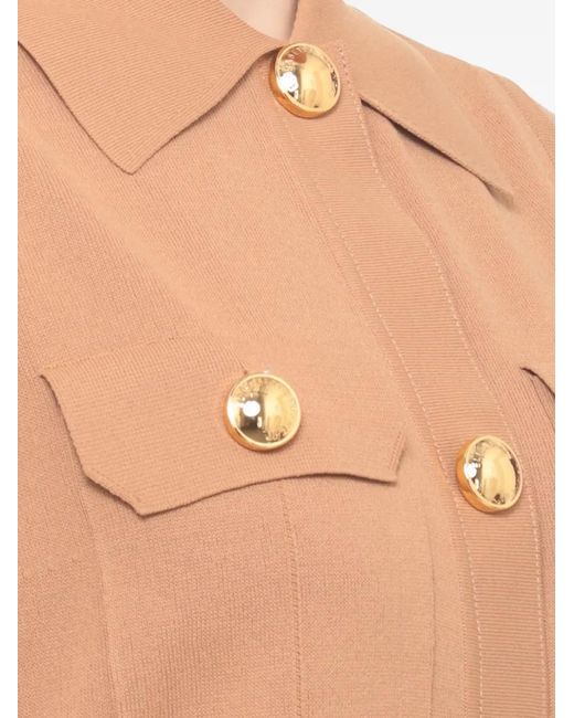Elisabetta Franchi White Button-Up Sleeveless Dress