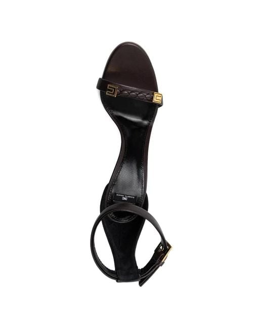 Elisabetta Franchi White Leather Sandal With Transparent Insert