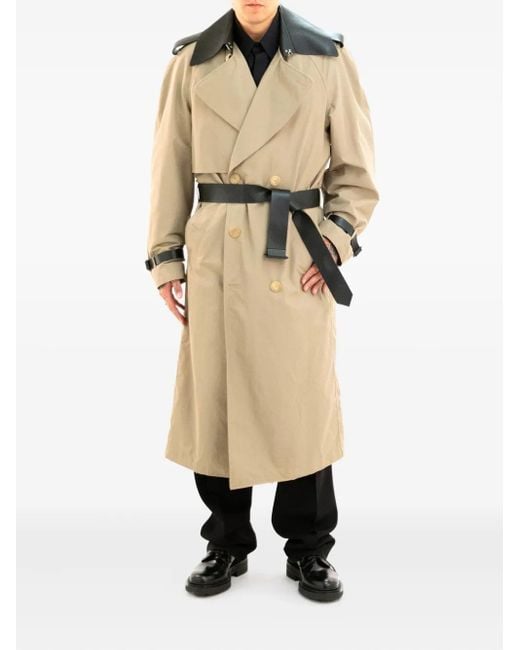Givenchy Natural Leather-Detail Trench Coat for men