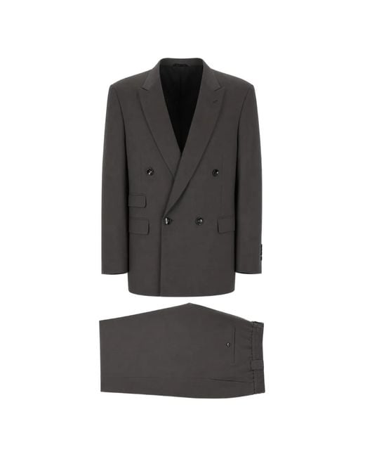 Giorgio Armani Black Double-Breasted Wool Suit for men