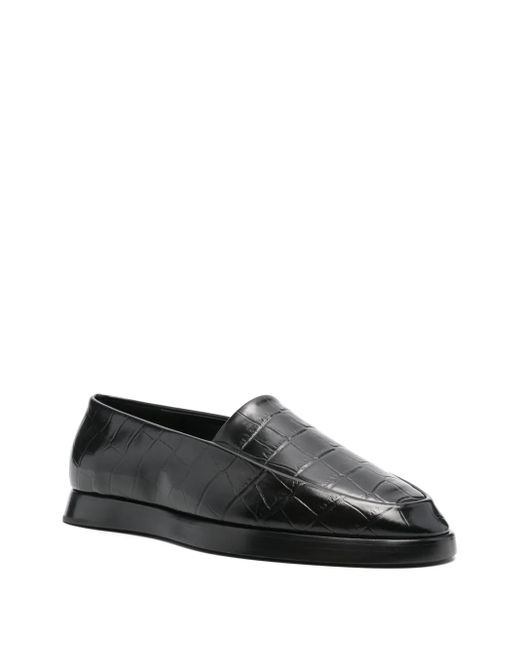 Fear Of God Black Crocodile-Embossed Loafers for men