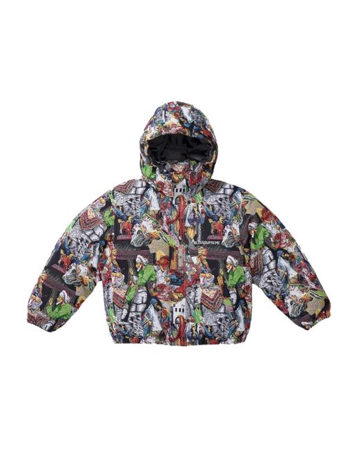 Supreme Black X Bless Tapestry Puffer Jacket for men