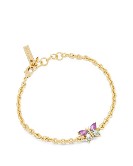 Kurt Geiger Metallic Crystal-Butterfly Cable-Link Bracelet