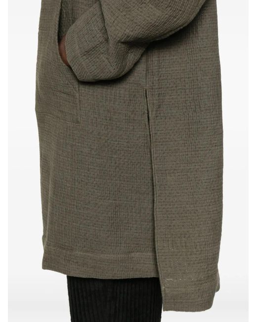 Individual Sentiments Green Hooded Long-Sleeved Coat for men