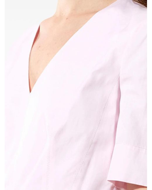 Balenciaga Black Pleated Peplum-Hem Blouse