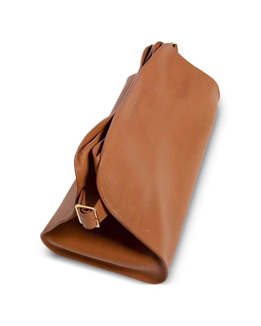 The Row Brown Leather Clutch Bag