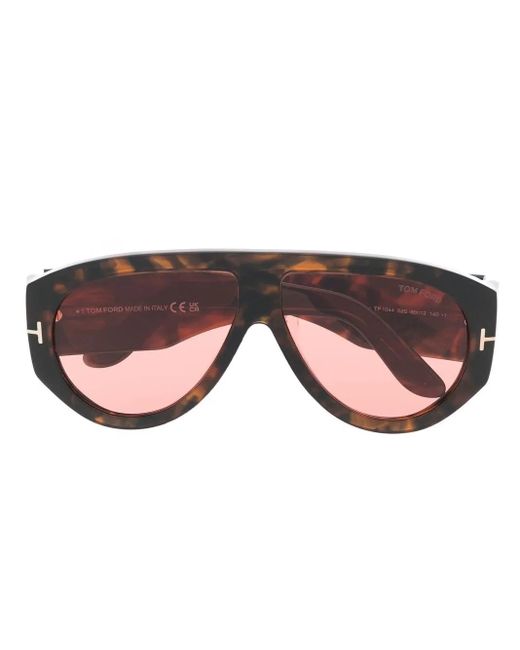 Tom Ford Brown Bronson Pilot-Frame Sunglasses