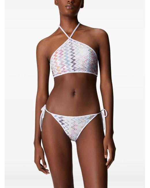 Missoni White Zigzag-Pattern Bikini