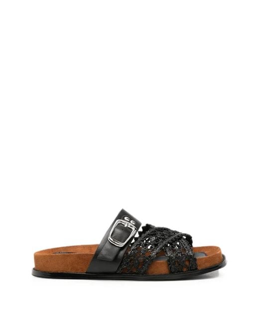 SERGIO MORETTI FIRENZE Black Buckle-Fastening Sandals