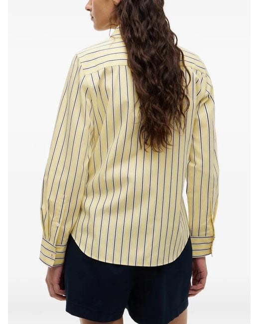 Tommy Hilfiger White Vertical-Stripe Long-Sleeve Shirt