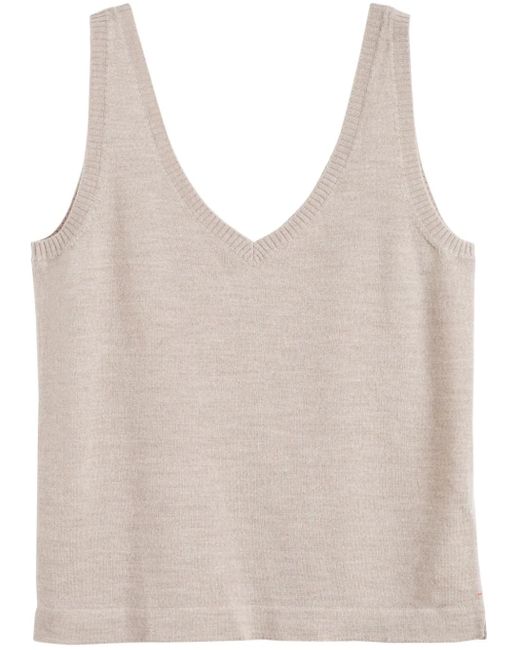 Top con cuello en V Chinti & Parker de color Natural