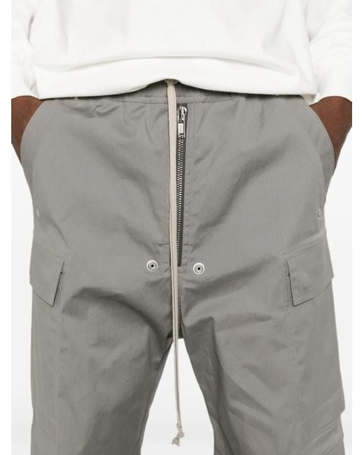 Rick Owens Gray Drawstring Cargo Pants for men