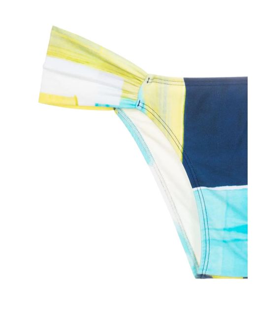 Lenny Niemeyer Blue Abstract-Pattern Print Bikini Bottoms