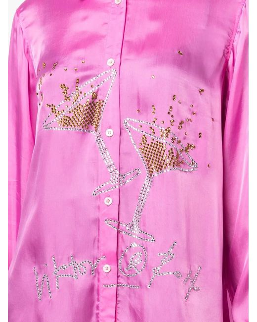Viktor & Rolf Pink Business Affairs Crystal- Embellished Shirt