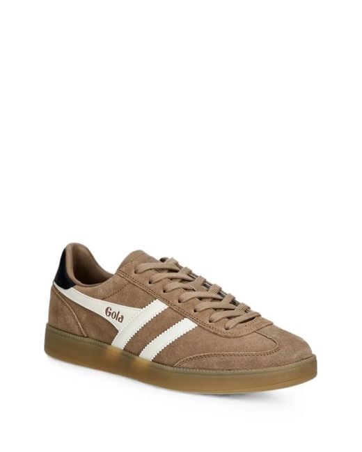 Gola Brown Viper Suede Logo-Patch Sneakers for men