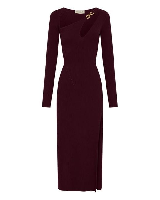 Nicholas Purple Ginerva Cut-Out Midi Dress