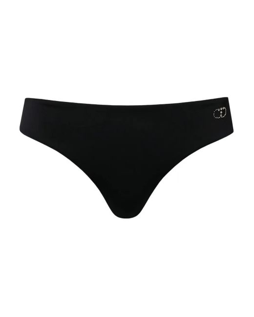 Twinset Black Brazilian-Bikinihöschen mit Logo-Verzierung