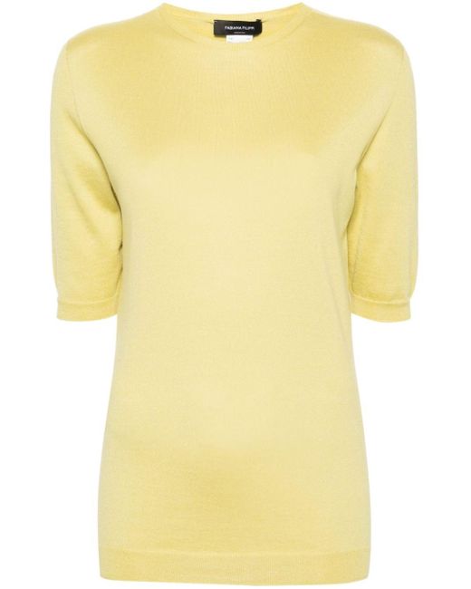Fabiana Filippi Yellow Short-sleeve Knitted Jumper