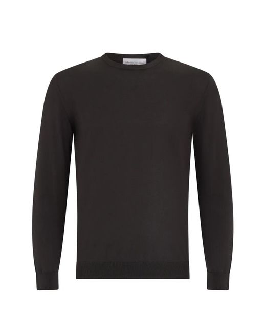 Roberto Collina Black Fine-Knit Sweater for men