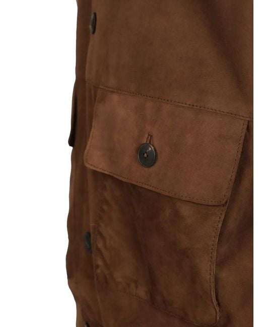 Al Duca D'aosta Brown Valstar Suede Jacket for men