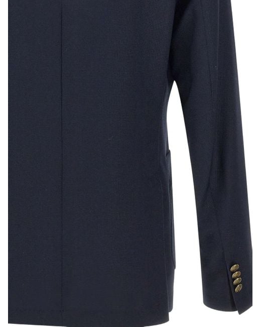 Manuel Ritz Blue X Marzotto Wool Blazer for men