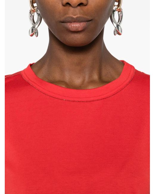 Fabiana Filippi Red Crew-Neck T-Shirt