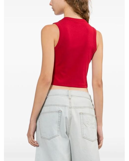 AAPE BY A BATHING AP Red Ribbed-Knit Tank Top