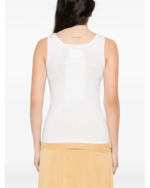 Extreme Cashmere White Nº453 Claudia Scoop-Neck Tank Top