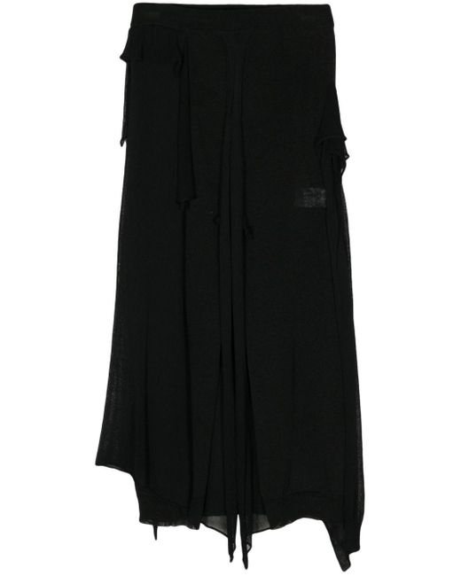Yohji Yamamoto Black Asymmetric Midi Skirt
