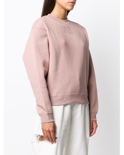 T By Alexander Wang Embossed Logo Jumper in Pink - Lyst