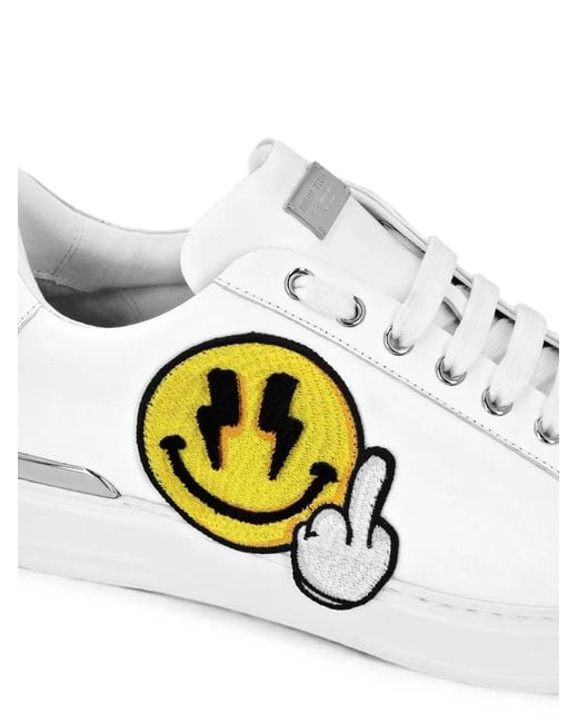 Philipp Plein White Baskets Plein Smile
