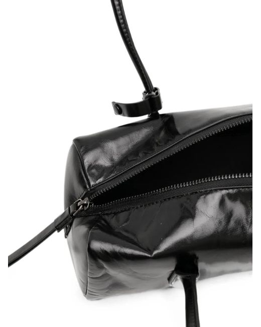 JNBY Black Minimalist Leather Shoulder Bag