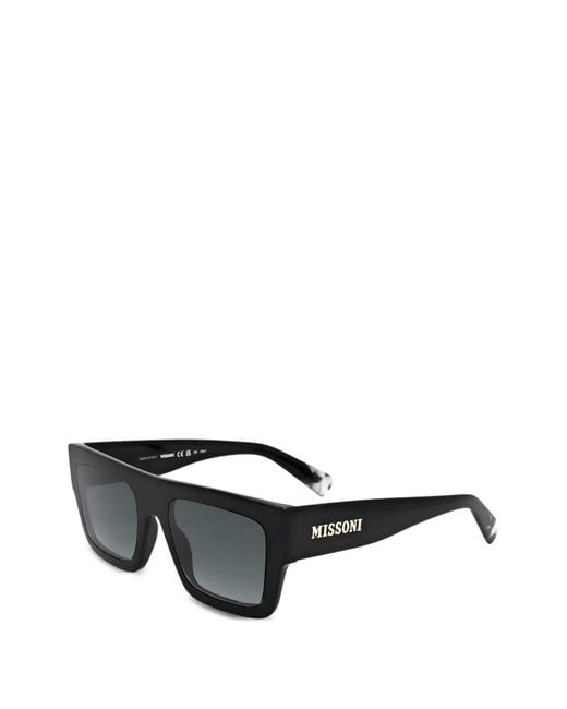 Missoni Black Logo-Plaque Rectangle-Frame Sunglasses
