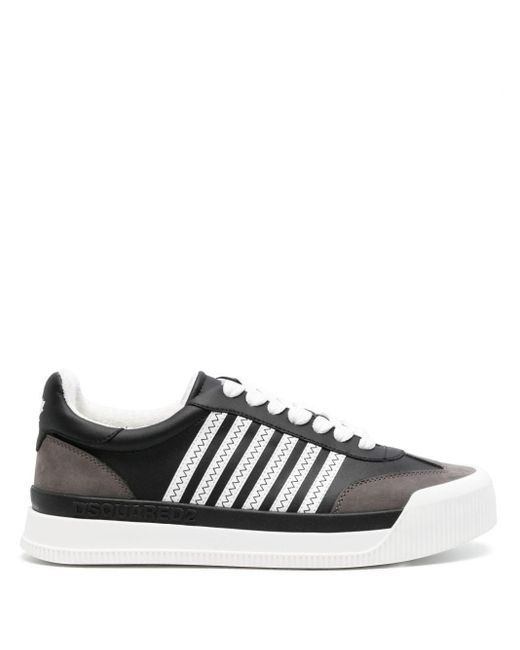 DSquared² Black New Jersey Leather Sneakers for men