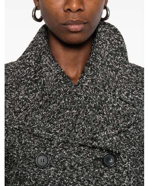 Sportmax Gray Double-Breasted Speckled Coat