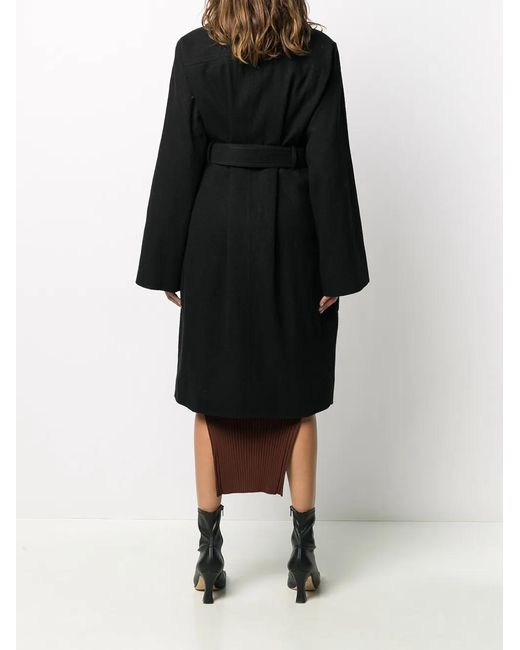 Rick Owens Black Belted Military-Inspired Coat
