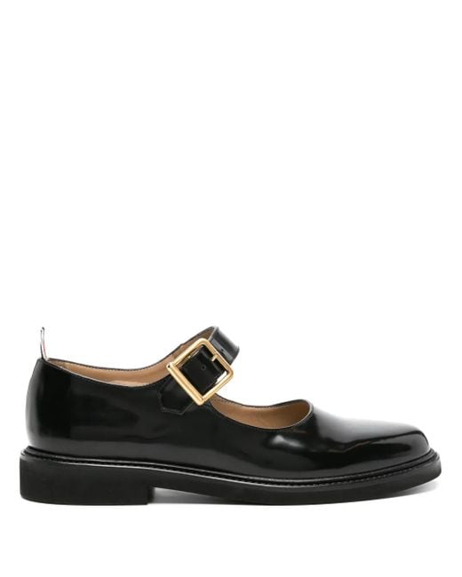 Thom Browne Black Grosgrain-Tab Leather Loafers for men