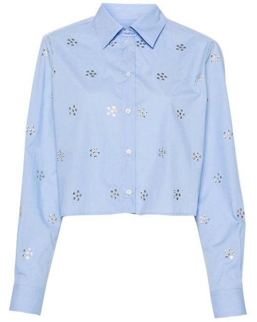 MSGM Cropped Blouse in het Blue