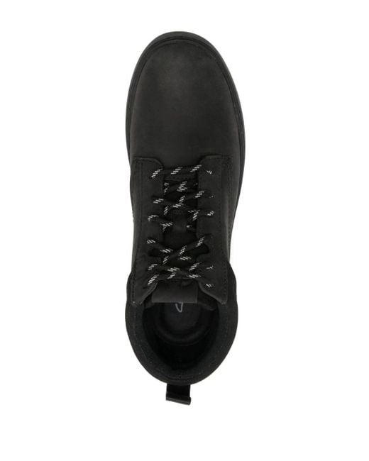 Clarks Black Courtlite Mid Leather Boots for men