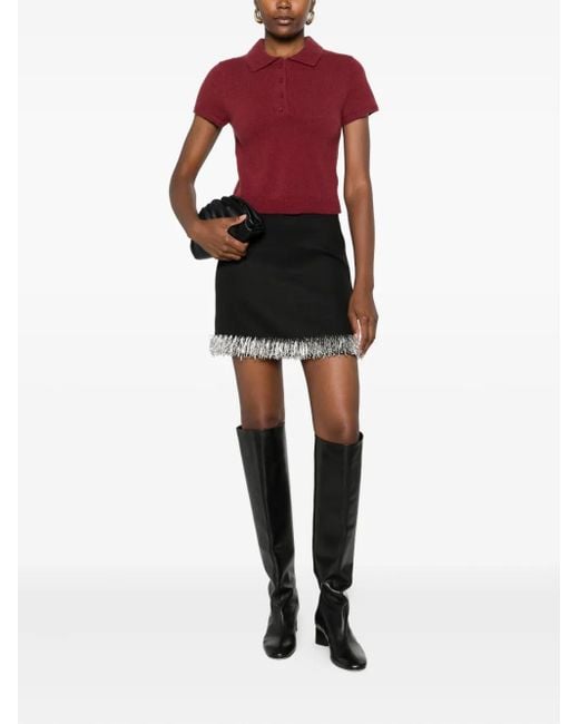 Jonathan Simkhai Red Short-Sleeve Polo Top