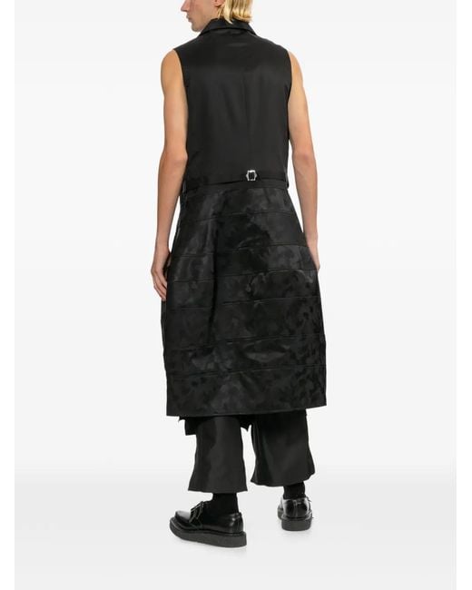 Comme des Garçons Black Camouflage-Print Coat for men