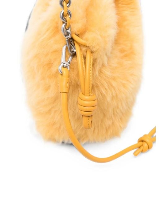 Loewe Metallic Flamenco Shearling Shoulder Bag
