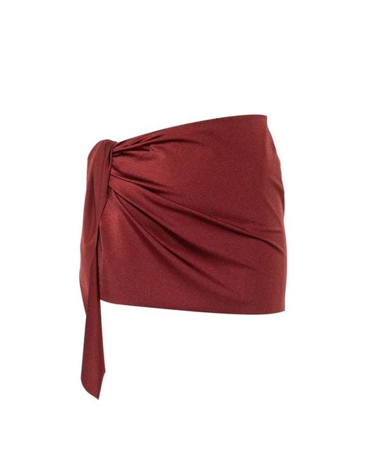 MATINEÉ Red Knot-Detail Sarong Skirt