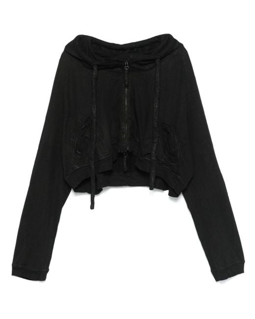 Rundholz Cropped Zip up Hoodie in Black Lyst UK
