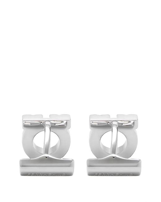 Ferragamo White Gancini Cufflinks for men