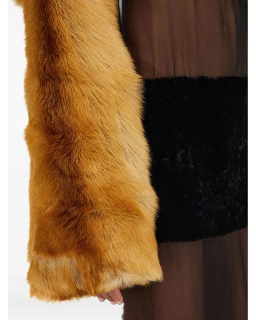 Ferragamo Yellow Shearling Bolero Jacket