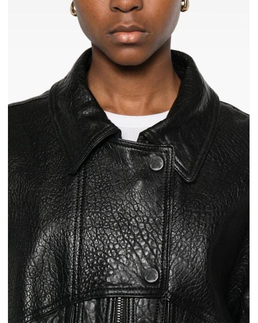 Cassell Black Button Zip Bomber Jacket