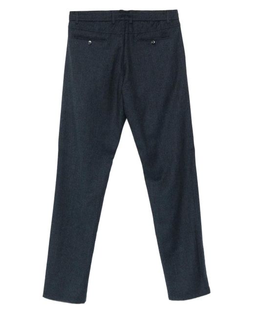 Canali Blue Drawstring Wool Trousers for men